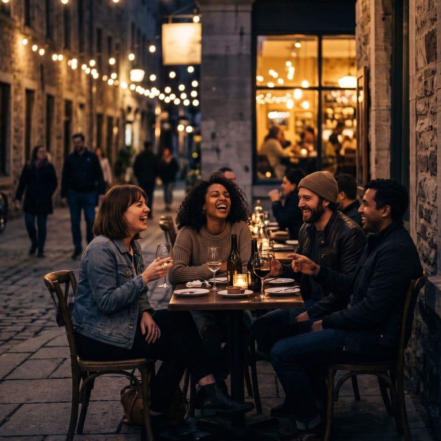Montréal café street scene