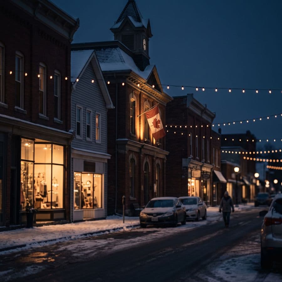 Francophone community street in Canada